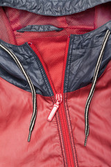 red windbreaker waterproof hoodie jacket full zip