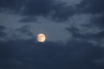 Full moon with dark cloud