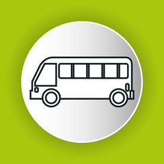 bus icon over circle  isolated design, vector illustration  graphic 
