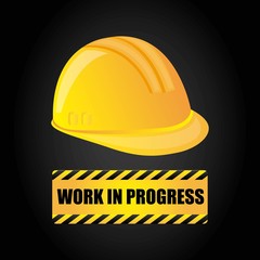 Helmet icon. Work in Progress design. Vector graphic