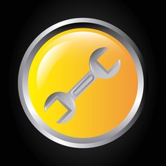 Wrench icon. Work in Progress design. Vector graphic