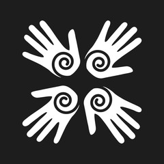 Human hand icon. Teamwork design. Vector graphic
