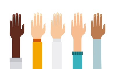 Human hand icon. Teamwork design. Vector graphic