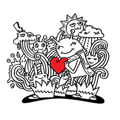 Fototapeta premium Cartoon monster team