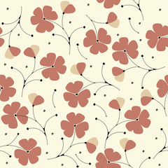 Beautiful seamless pattern with cute flowers