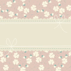 Beautiful wedding card with lace frame and flowers isolated on p