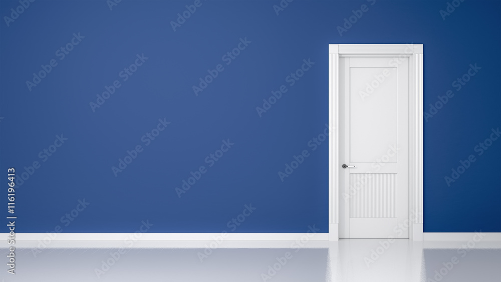 Canvas Prints blue wall and door background for your content