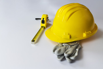 close up of protective helmet on white background