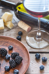 Red wine with berries
