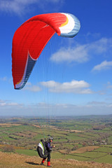 Paraglider ready to launch
