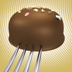 Praline on the fork