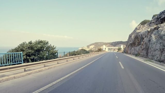 The road along the coast to the popular resort of Alanya in Turkey