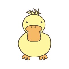 Duck cartoon icon. Animal farm design. Vector graphic