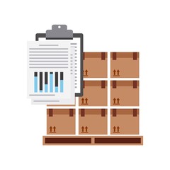 Package and check list icon. Delivery and Shipping design. Vecto