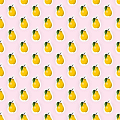 Seamless pattern background with pear fruit