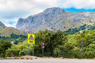 Road to Sa Calobra in Serra de Tramuntana - mountains in Mallorc
