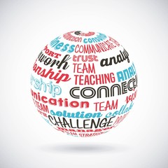 text sphere icon. Business and teamwork design. Vector graphic