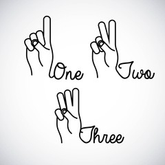 Human hand icon. Numbers design. Vector graphic