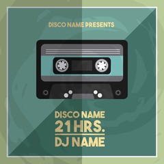 Cassette icon. Retro and Music design. Vector graphic