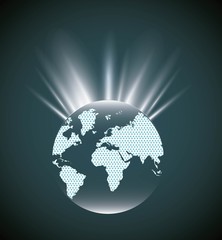 Earth sphere icon. World and Map design. Vector graphic