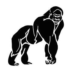Mountain gorilla silhouette