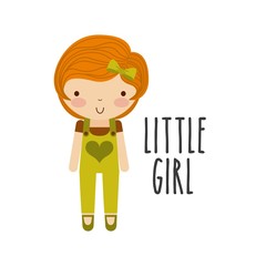 Girl icon. Kid and cute people design. Vector graphic