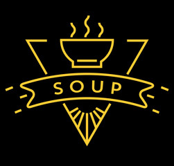 Vector Soup Icon with Linear Style