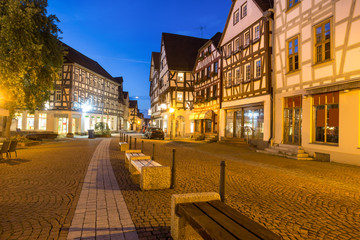Fototapeta na wymiar historic city gruenberg hessen germany in the evening