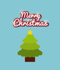 Pine tree icon. Merry Christmas design. Vector graphic
