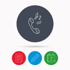 Fototapeta premium Phone icon. Call ringtone sign.