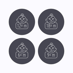 Fototapeta premium Infant child and toddler baby icons.