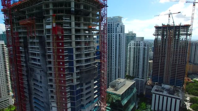 4k AERIAL - Beautiful view of Miami constructions / luxury real estate construction