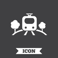 Overground sign icon. Metro train symbol.