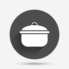 Cooking pan sign icon. Boil or stew food symbol.