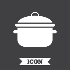 Cooking pan sign icon. Boil or stew food symbol.