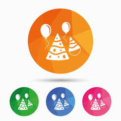 Party hat sign icon. Birthday celebration symbol