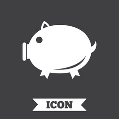 Piggy sign icon. Pork symbol.