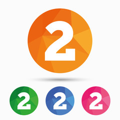 Second place award sign. Winner symbol.