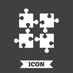 Puzzles pieces sign icon. Strategy symbol.