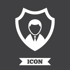 Security agency icon. Shield protection symbol.