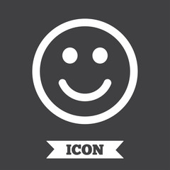 Smile icon. Happy face symbol.