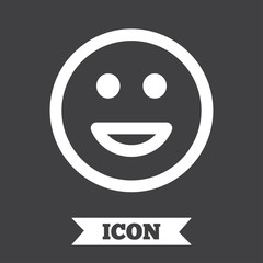 Smile icon. Happy face symbol.