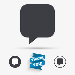 Chat sign icon. Speech bubble symbol.