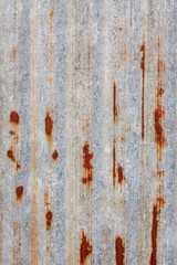 Rusted galvanized iron plate wall