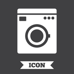 Washing machine icon. Home appliances symbol.