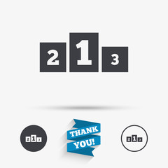 Winners podium sign icon. Awarding of winners.