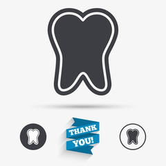 Tooth enamel protection sign icon. Dental care symbol.