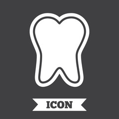 Tooth enamel protection sign icon. Dental care symbol.