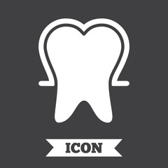 Tooth enamel protection sign icon. Dental care symbol.