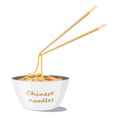 White plate with Chinese noodles